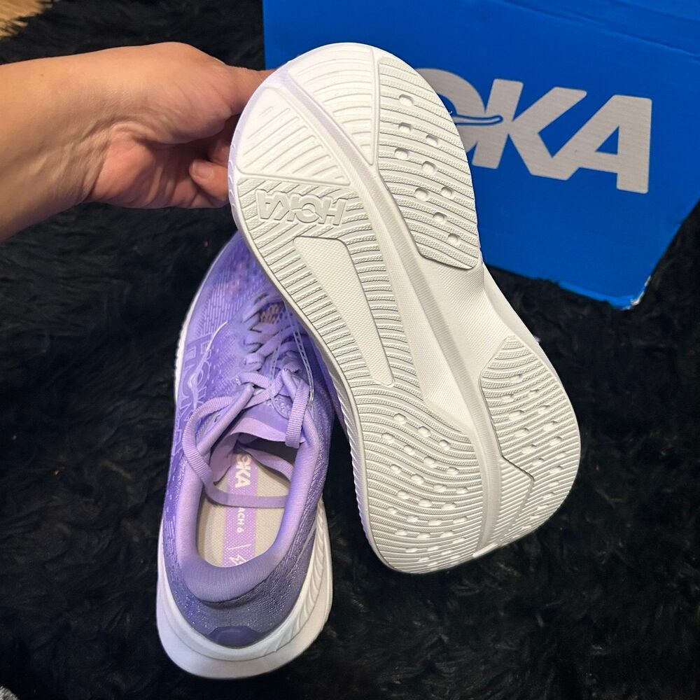 HOKA one one Mach purple athletic training running lace up shoes sneakers sz 8.5 - Picture 4 of 6